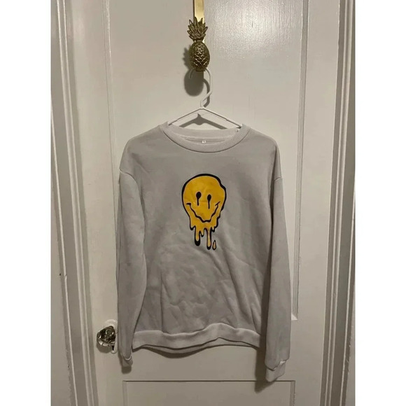 Shein Women's Size Large Smiley Drip Face Sweater - Picture 1 of 8